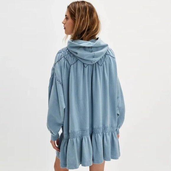 Free People Marty Smocked Mini Dress NWOT - Picture 2 of 9